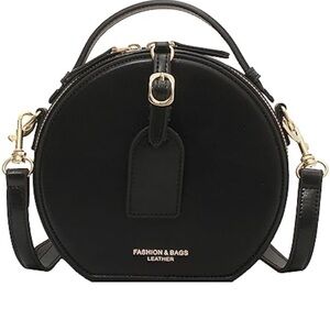 Black Leather Women's small crossbody Bag